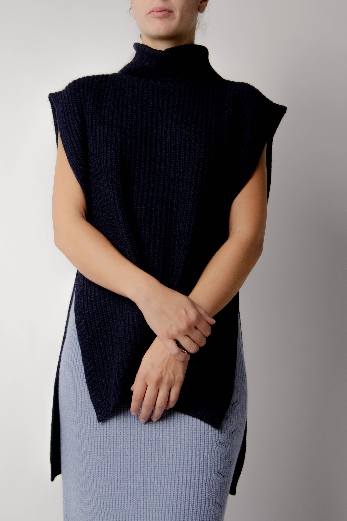 Cashmere Mix Turtleneck Tunic Sweater