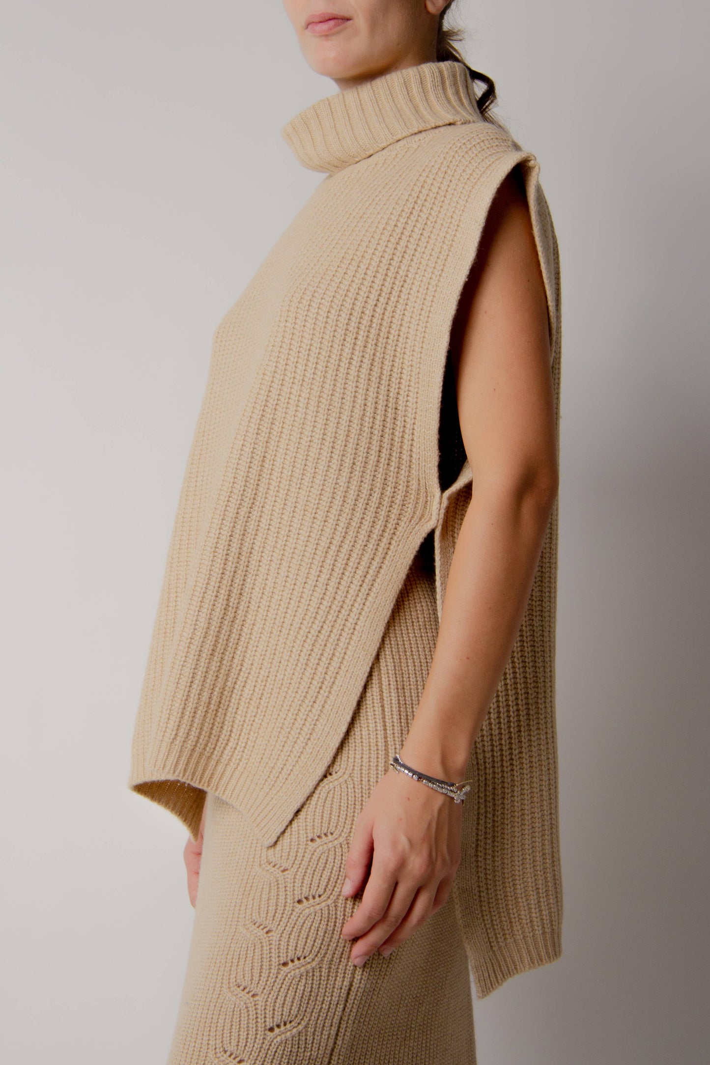 Cashmere Mix Turtleneck Tunic Sweater