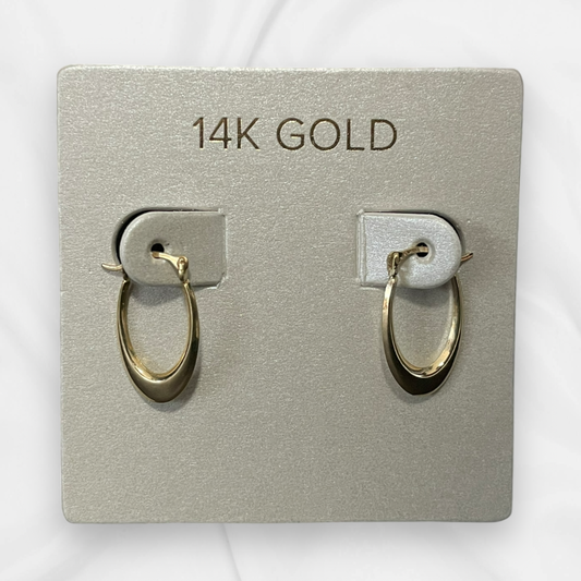 14K Gold Stackable Asymmetrical Hoop Earrings