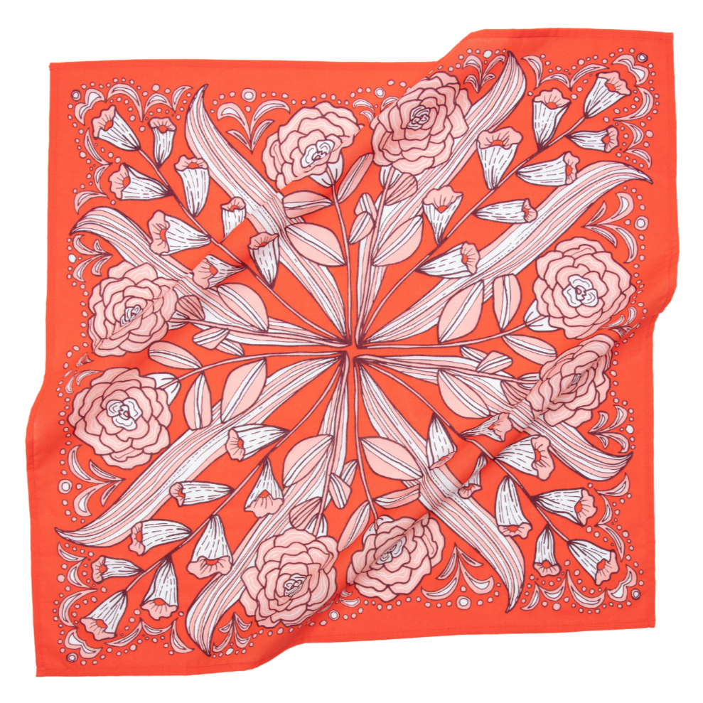 Greta - Red Flowers Bandana