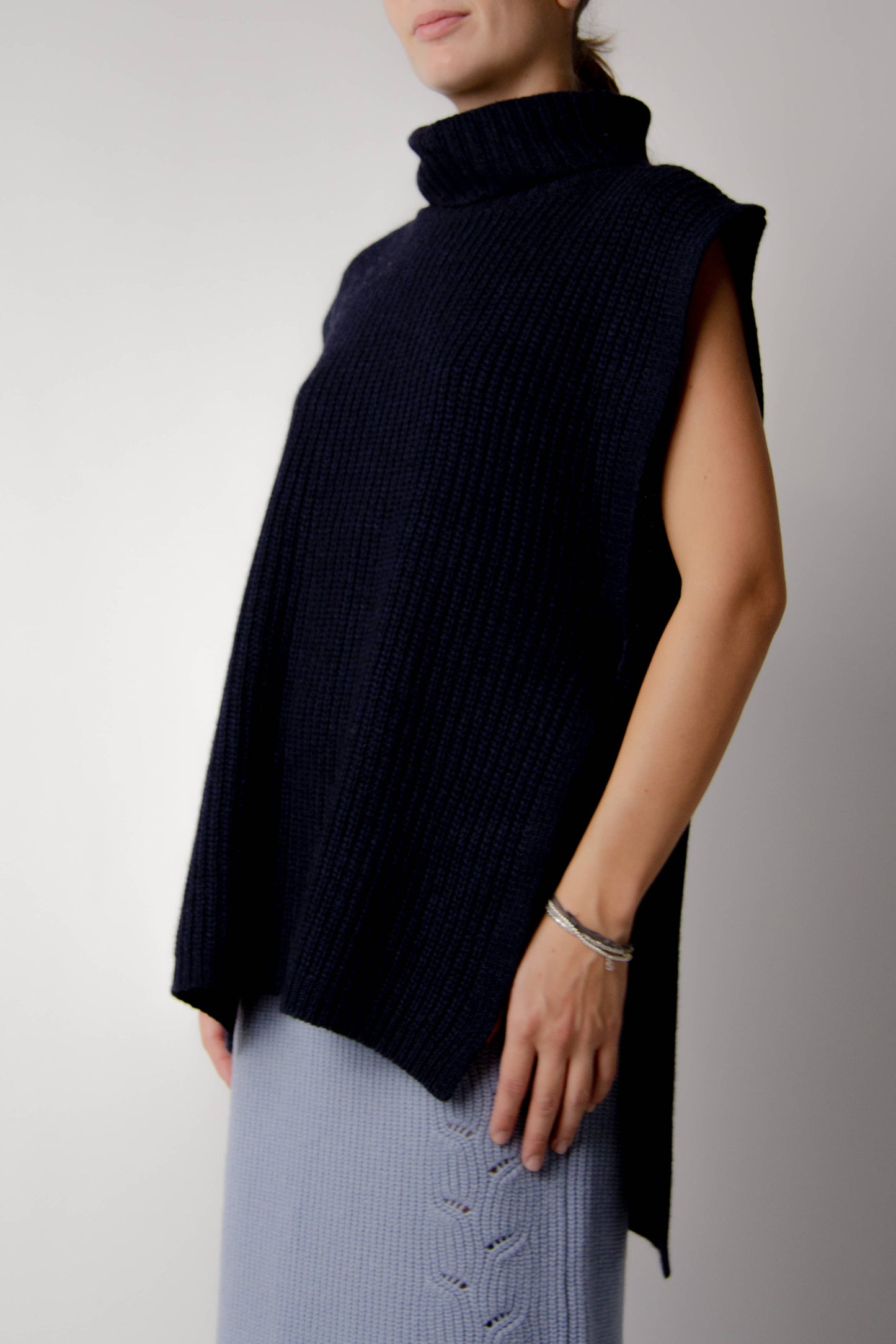 Cashmere Mix Turtleneck Tunic Sweater