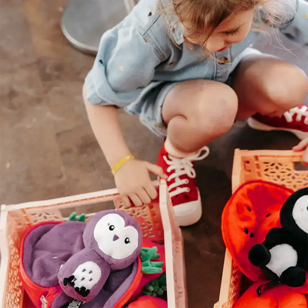 Violet the owl/strawberry plush toy - Flipetz