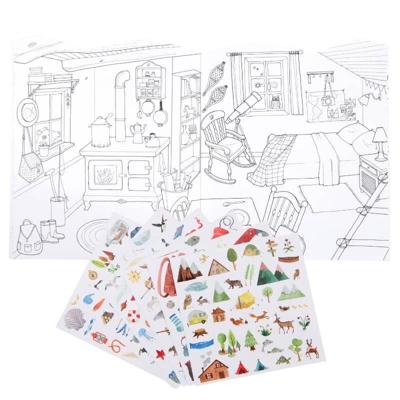 Coloring Book & Stickers - Explorer Theme