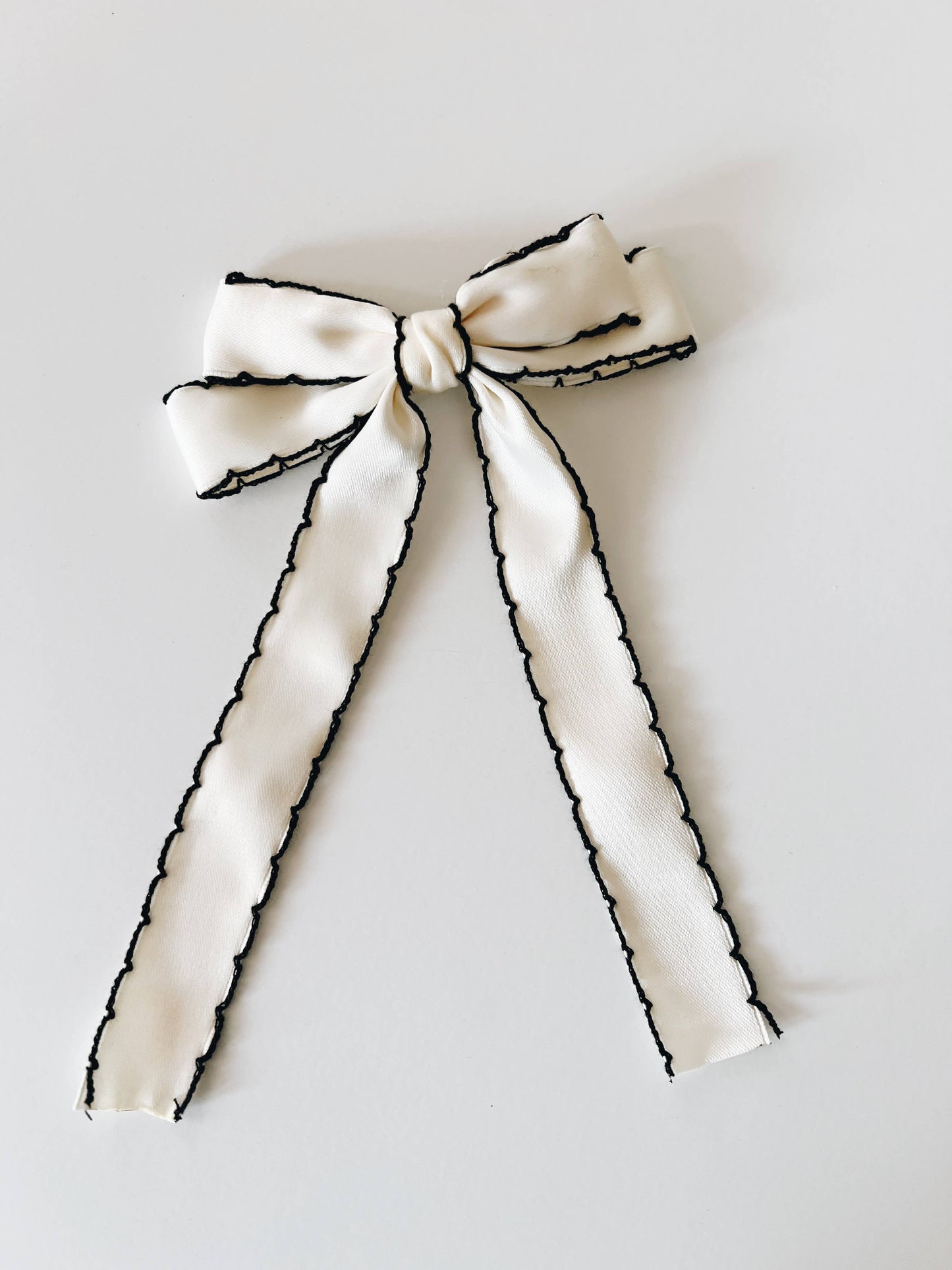 Black & White Satin Bow Clip