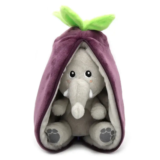 Velvet the elephant/eggplant soft toy - Flipetz