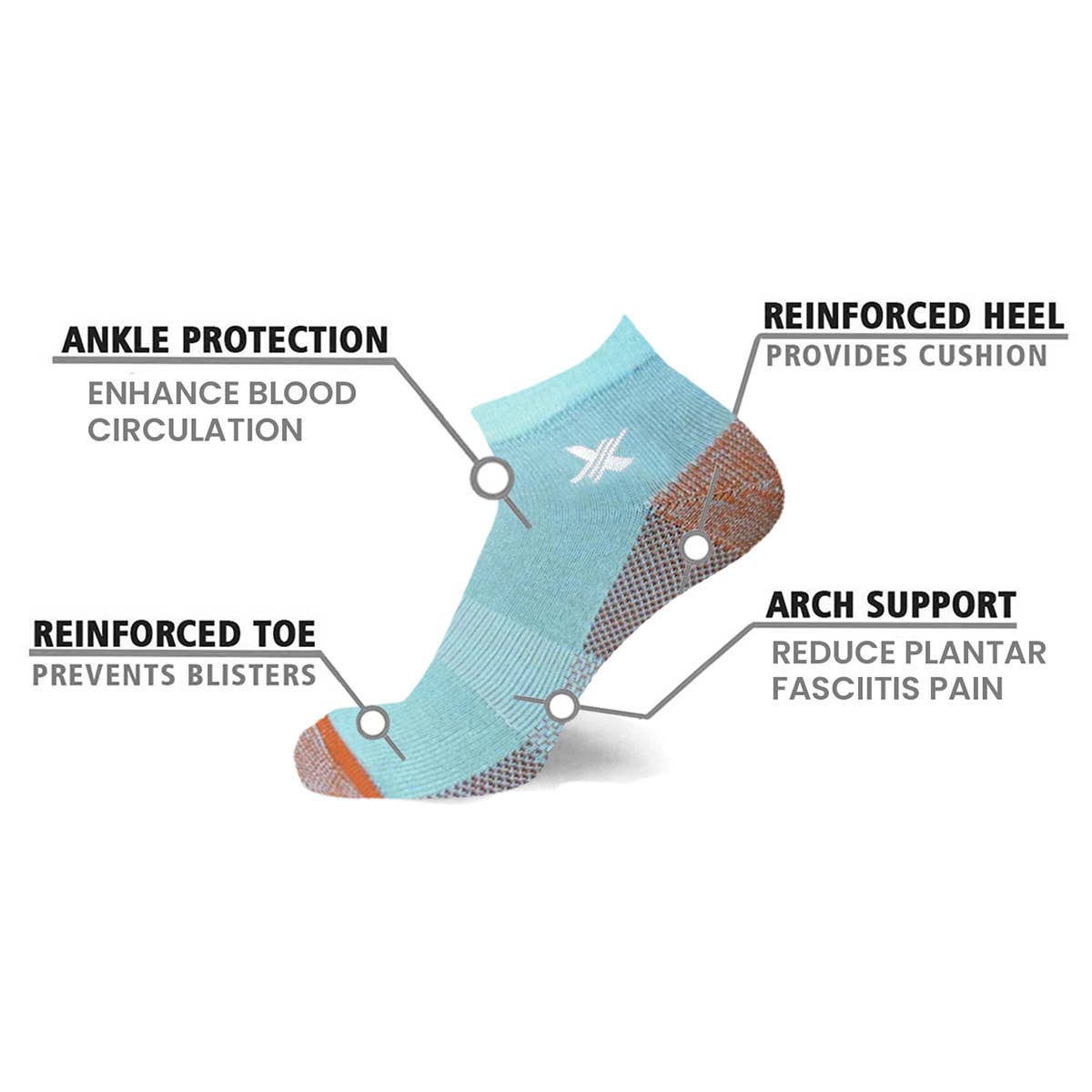 COPPER-INFUSED ANKLE SOCKS