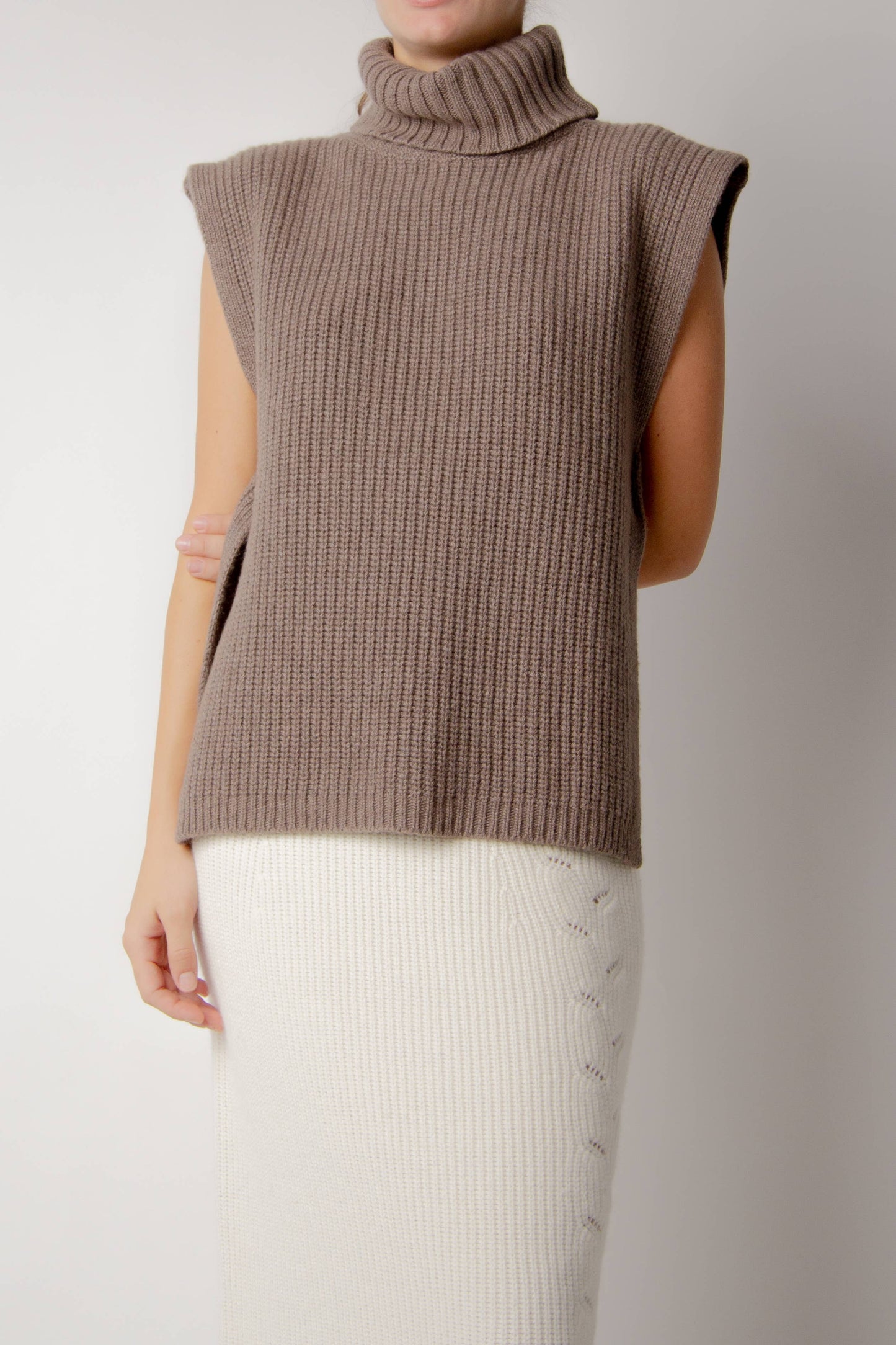 Cashmere Mix Turtleneck Tunic Sweater