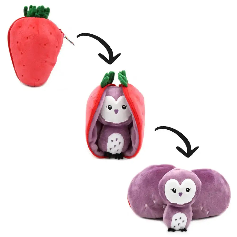 Violet the owl/strawberry plush toy - Flipetz