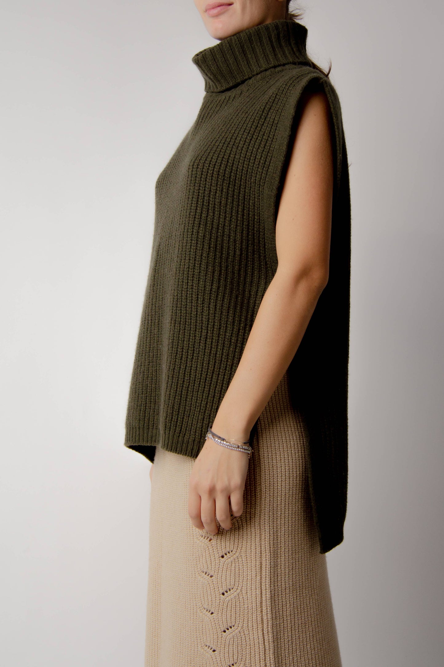 Cashmere Mix Turtleneck Tunic Sweater