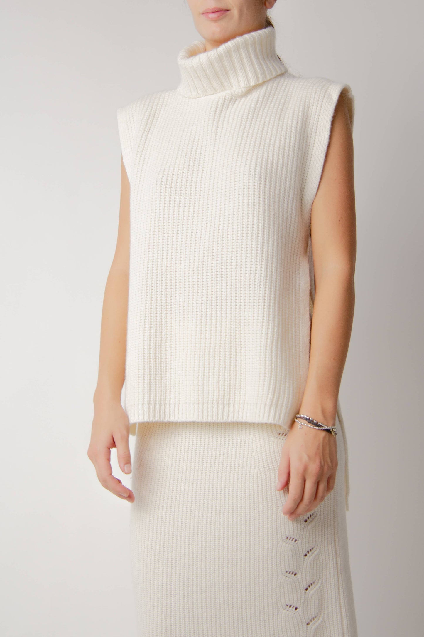 Cashmere Mix Turtleneck Tunic Sweater