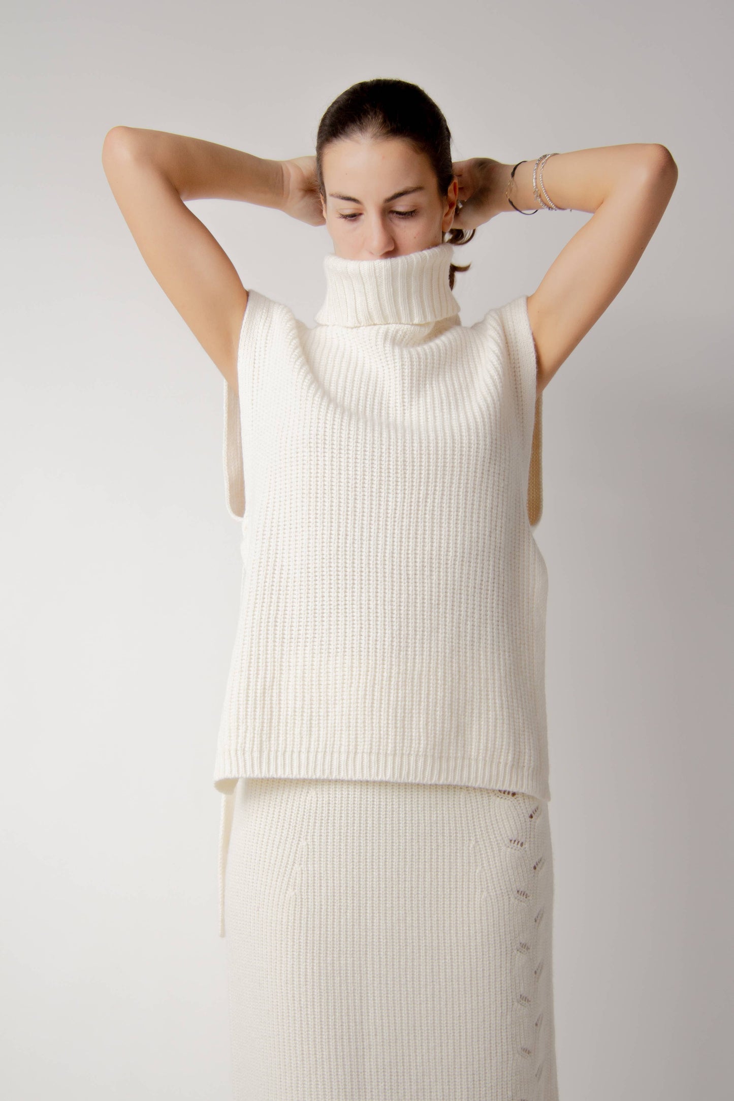 Cashmere Mix Turtleneck Tunic Sweater