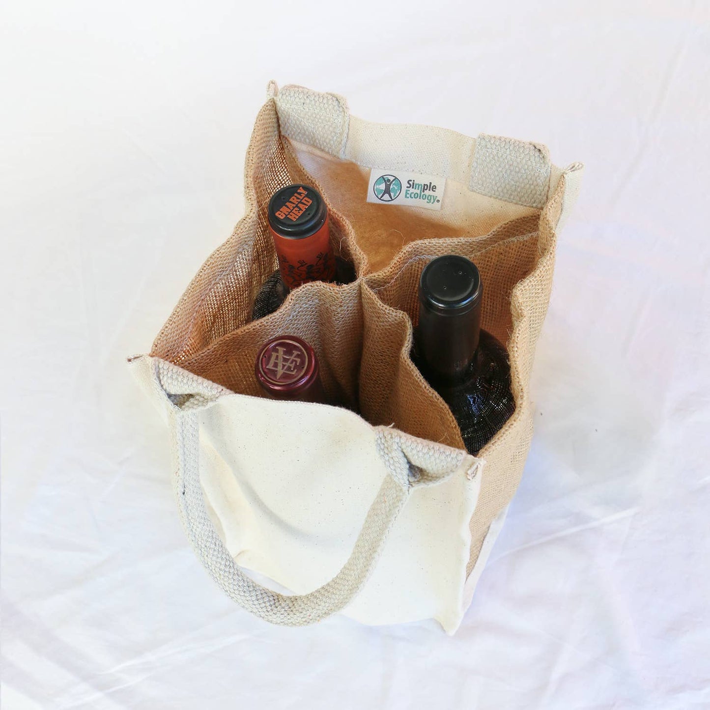 Canvas & Jute 4 Pocket Wine Tote