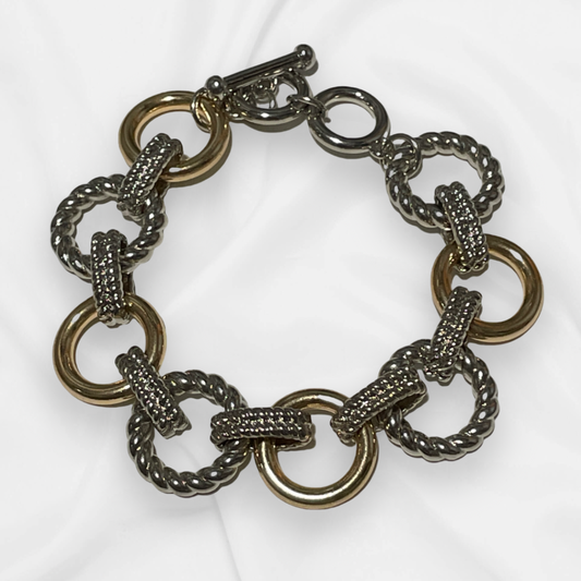 Mixed Metal Chain Link Bracelet