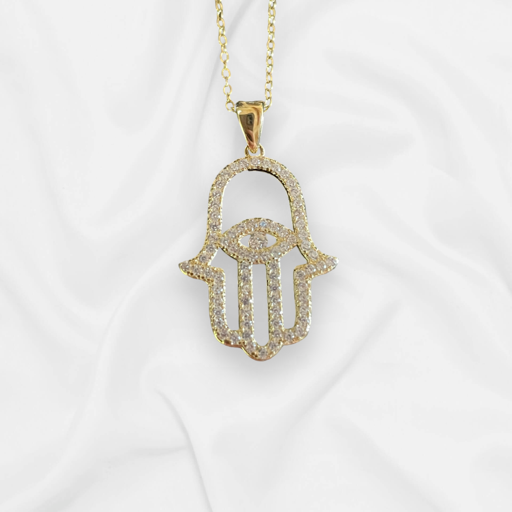 Hamsa Crystal Necklace