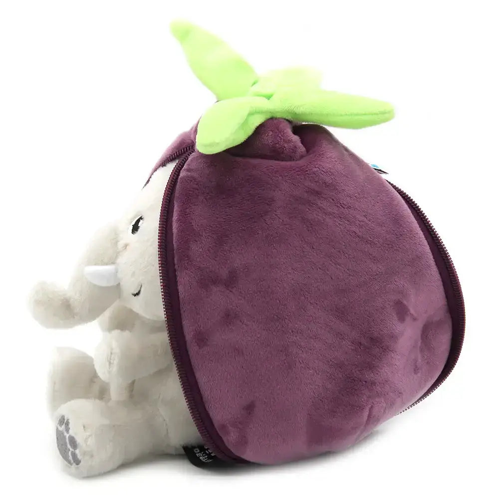 Velvet the elephant/eggplant soft toy - Flipetz