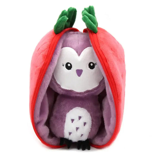 Violet the owl/strawberry plush toy - Flipetz