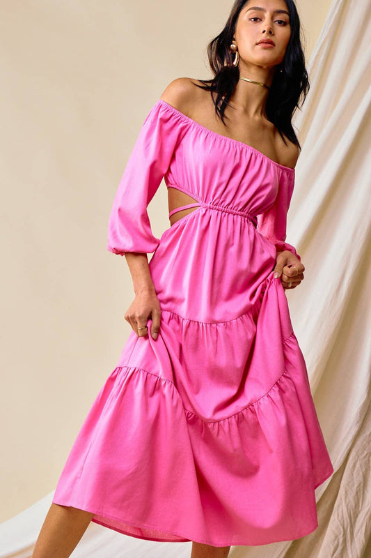 Off Shoulder Contemporary Maxi Dress